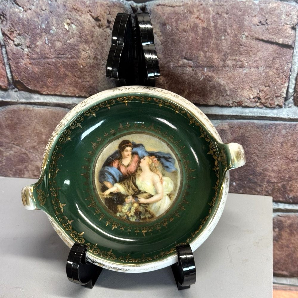 Antique Beyer Bock Royal Rudostadt Prussia Portrait Bowl‎ 1910 Stamped Numbered